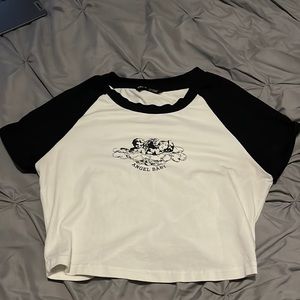 size medium black and white crop top from SHEIN